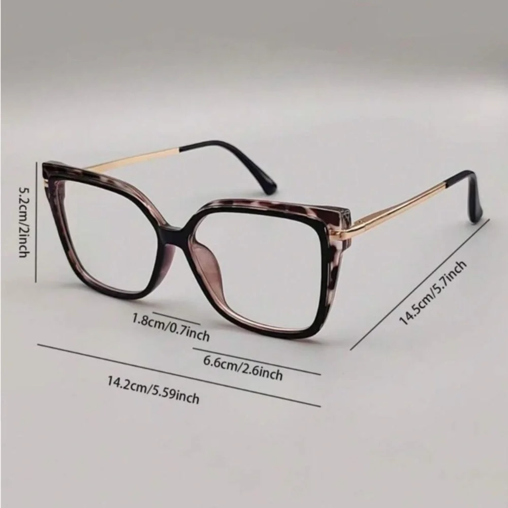 Vintage Women Cat Eye Glasses High-End Mixed-Color Frame Blue Light Blocking